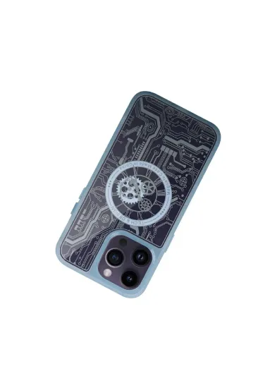 Newface iPhone 14 Pro Max Kılıf Magic Magneticsafe Silikon - Sierra Blue resmi