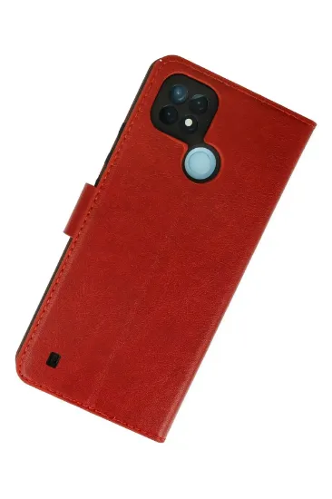 Newface Realme C21 Kılıf Trend S Plus Kapaklı Kılıf - Kırmızı resmi