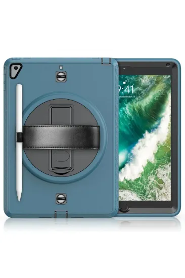 Newface iPad 5 Air 9.7 Kılıf Strap-C Otterbox Tablet Kapak - Mavi resmi