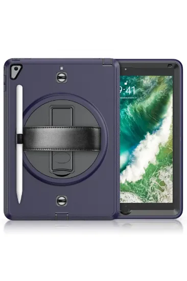 Newface iPad 5 Air 9.7 Kılıf Strap-C Otterbox Tablet Kapak - Lacivert resmi