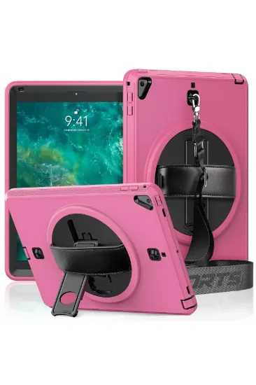 Newface iPad 5 Air 9.7 Kılıf Strap-C Otterbox Tablet Kapak - Pembe resmi
