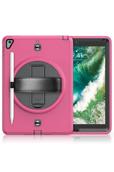 Newface iPad 5 Air 9.7 Kılıf Strap-C Otterbox Tablet Kapak - Pembe resmi