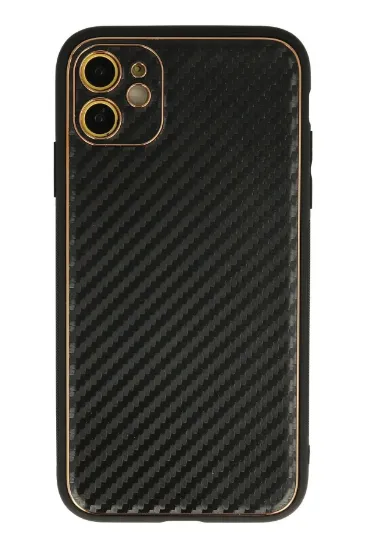 Newface iPhone 12 Kılıf Coco Karbon Silikon - Siyah resmi