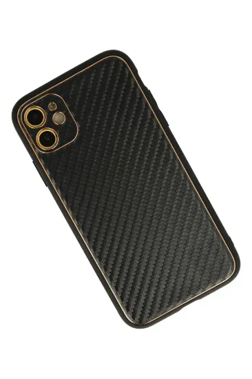 Newface iPhone 12 Kılıf Coco Karbon Silikon - Siyah resmi