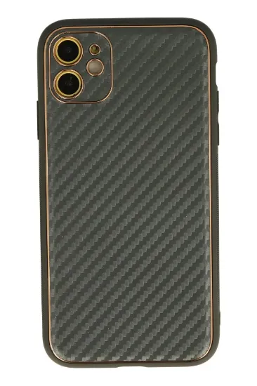 Newface iPhone 12 Kılıf Coco Karbon Silikon - Füme resmi