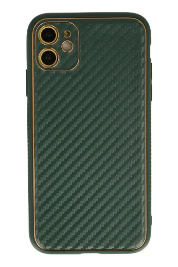 Newface iPhone 12 Kılıf Coco Karbon Silikon - Yeşil resmi