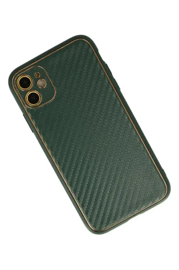 Newface iPhone 12 Kılıf Coco Karbon Silikon - Yeşil resmi