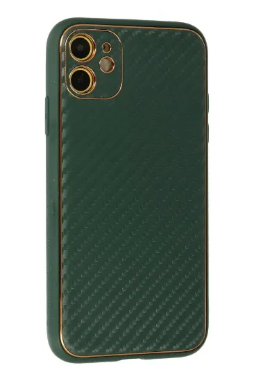 Newface iPhone 12 Kılıf Coco Karbon Silikon - Yeşil resmi