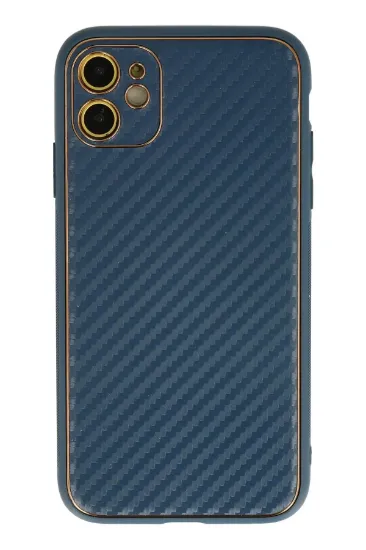 Newface iPhone 12 Kılıf Coco Karbon Silikon - Mavi resmi