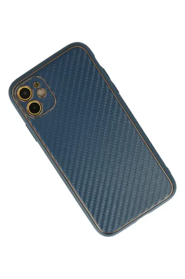 Newface iPhone 12 Kılıf Coco Karbon Silikon - Mavi resmi