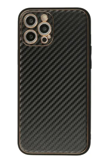 Newface iPhone 12 Pro Kılıf Coco Karbon Silikon - Siyah resmi