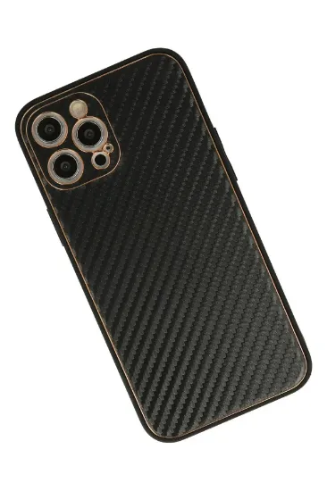 Newface iPhone 12 Pro Kılıf Coco Karbon Silikon - Siyah resmi