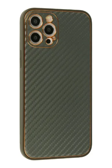 Newface iPhone 12 Pro Kılıf Coco Karbon Silikon - Füme resmi