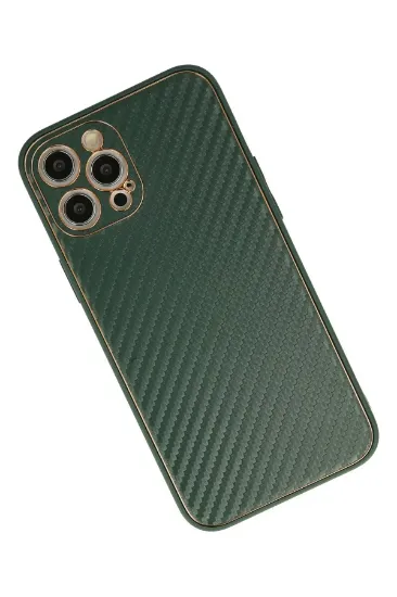 Newface iPhone 12 Pro Kılıf Coco Karbon Silikon - Yeşil resmi