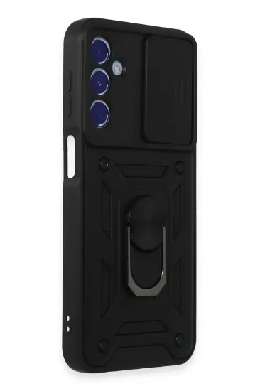 Newface Samsung Galaxy M34 5G Kılıf Pars Lens Yüzüklü Silikon - Siyah resmi
