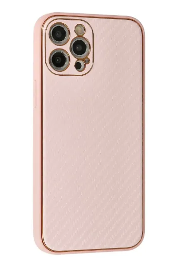 Newface iPhone 12 Pro Max Kılıf Coco Karbon Silikon - Pembe resmi
