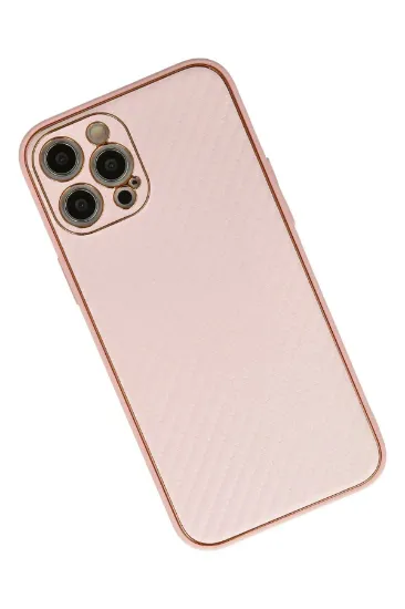 Newface iPhone 12 Pro Max Kılıf Coco Karbon Silikon - Pembe resmi