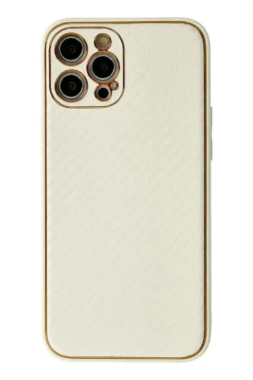 Newface iPhone 12 Pro Max Kılıf Coco Karbon Silikon - Beyaz resmi