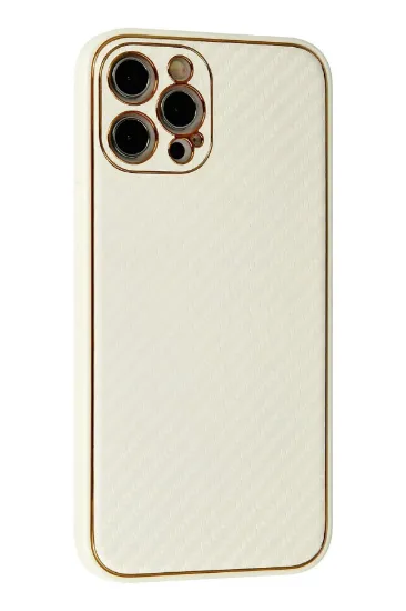Newface iPhone 12 Pro Max Kılıf Coco Karbon Silikon - Beyaz resmi