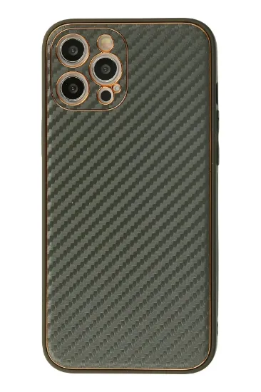 Newface iPhone 12 Pro Max Kılıf Coco Karbon Silikon - Füme resmi