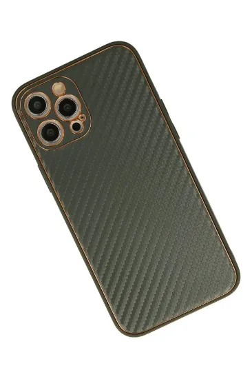 Newface iPhone 12 Pro Max Kılıf Coco Karbon Silikon - Füme resmi