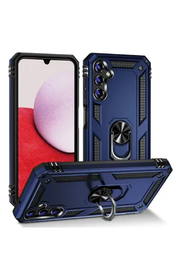 Newface Samsung Galaxy A04S Kılıf Sofya Yüzüklü Silikon Kapak - Lacivert resmi