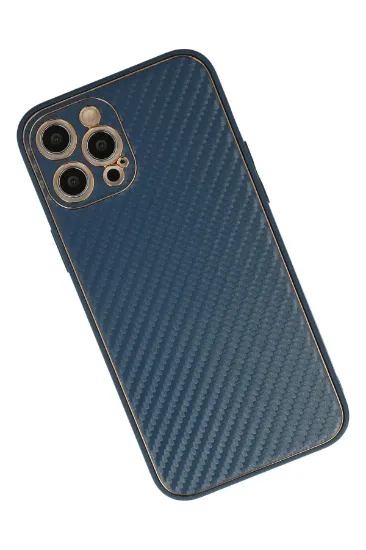 Newface iPhone 12 Pro Max Kılıf Coco Karbon Silikon - Mavi resmi