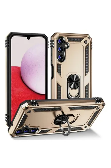 Newface Samsung Galaxy A04S Kılıf Sofya Yüzüklü Silikon Kapak - Gold resmi
