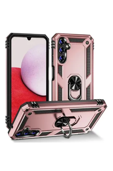Newface Samsung Galaxy A04S Kılıf Sofya Yüzüklü Silikon Kapak - Rose resmi