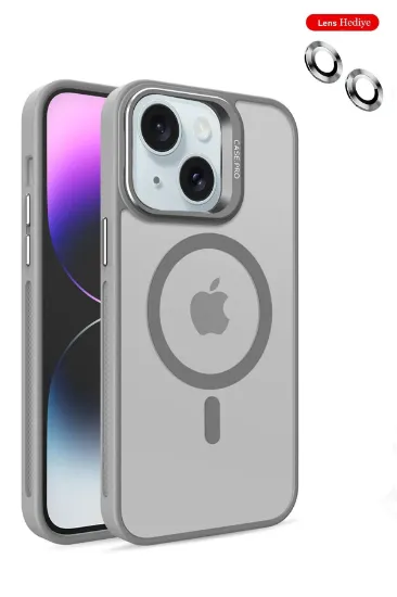 Joko iPhone 14 Kılıf Flet Lens Magsafe Kapak - Gri resmi