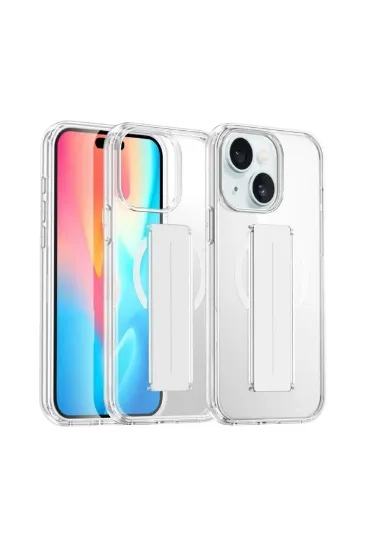 Joko iPhone 15 Kılıf Alfa Magsafe Standlı Kapak - Şeffaf resmi