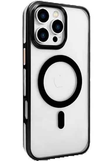 Joko iPhone 16 Pro Max Gleam PC Sert Magsafe Kılıf - Şeffaf-Siyah resmi