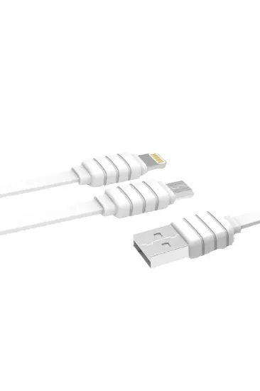 Konfulon S56 2in1 (Lightning-Micro USB) Kablo 1.2M 2.1A resmi