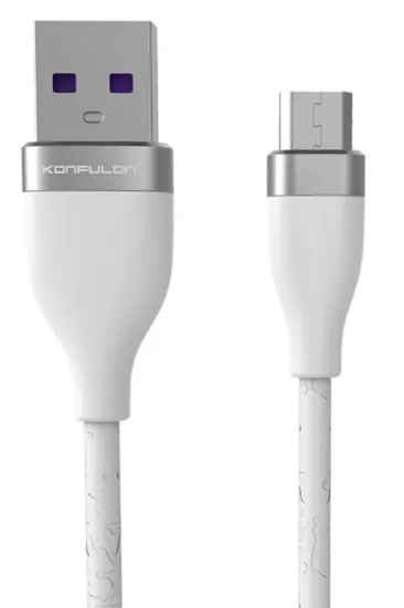 Konfulon S82 Seramik Uçlu Micro USB Kablo 1M 3.1A - Beyaz resmi