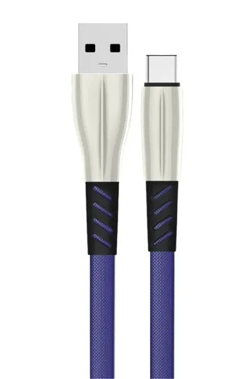 Konfulon S90 Metal Uçlu Type-C Kablo 1M 2.4A - Mavi resmi