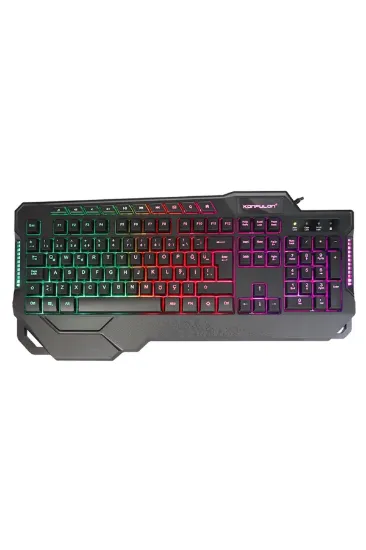 Konfulon MK80 RGB Işıklı Türkçe Q Kablolu Mekanik Hisli Klavye resmi