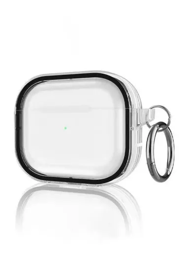 Movenchy Airpods Pro 2 (2.nesil) Shiny Şeffaf Kılıf - Siyah resmi
