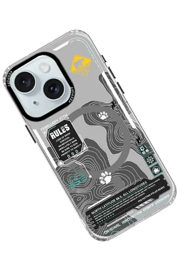 Keep Off iPhone 15 Map Magsafe Kapak - Snowfield resmi