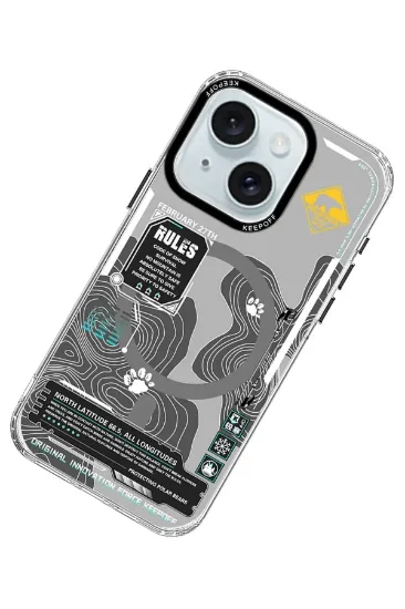 Keep Off iPhone 15 Map Magsafe Kapak - Snowfield resmi