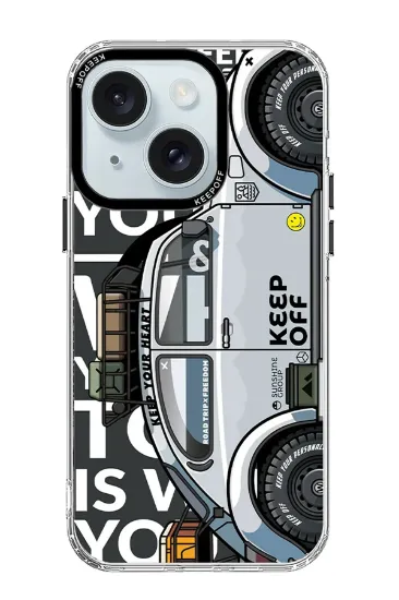 Keep Off iPhone 15 Cross Country Travel Magsafe Kapak - Snow resmi