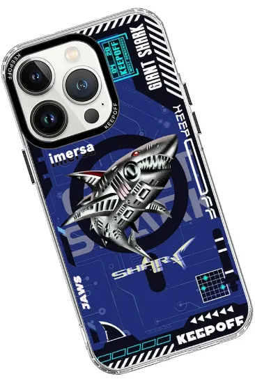 Keep Off iPhone 15 Pro Max DNA Magsafe Kapak - Men Eating Shark resmi