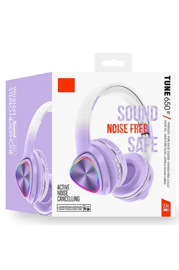 Karler Bass Tune 650 BT RGB Kablosuz Kafaüstü Kulaklık - Lila resmi