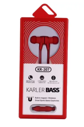 Karler Bass KR-207 Mıknatıslı Kablolu Kulaklık - Kırmızı resmi