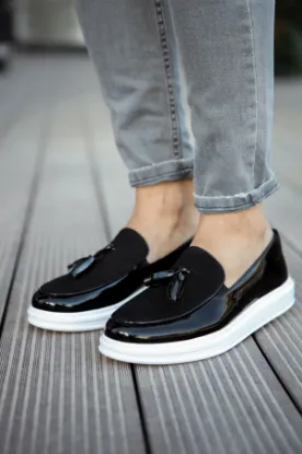 CH002 RBT Loafer Verniciata Erkek Ayakkabı SIYAH resmi