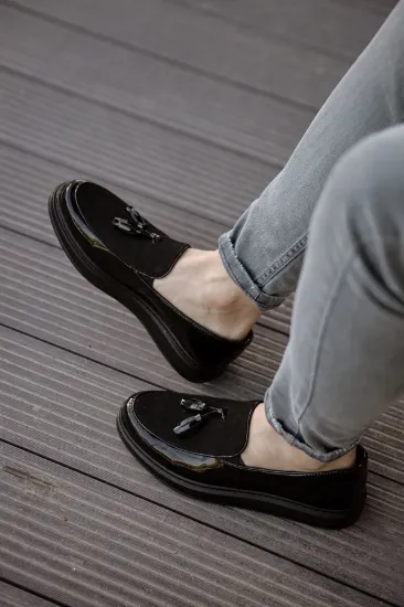 CH002 RST Loafer Verniciata Erkek Ayakkabı SIYAH resmi