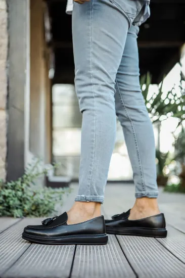 CH002 CST Loafer Pelle Erkek Ayakkabı SIYAH resmi