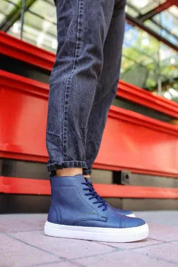 CH029 CBT Vulcanized Lace Up Erkek Bot LACIVERT resmi