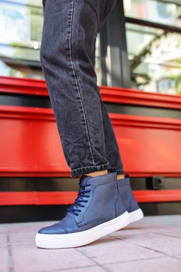 CH029 CBT Vulcanized Lace Up Erkek Bot LACIVERT resmi