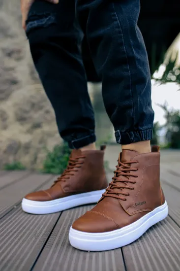 CH029 CBT Vulcanized Lace Up Erkek Bot TABA resmi