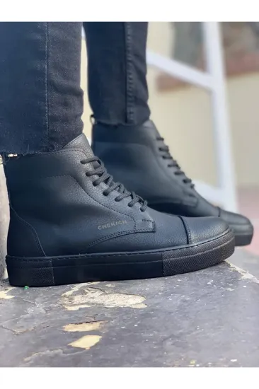 CH029 CST Vulcanized Lace Up Erkek Bot SIYAH resmi